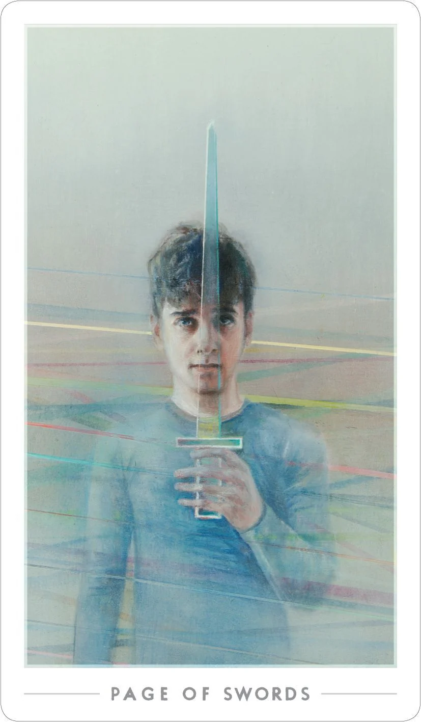 Page of Swords card from the The Fountain Tarot deck