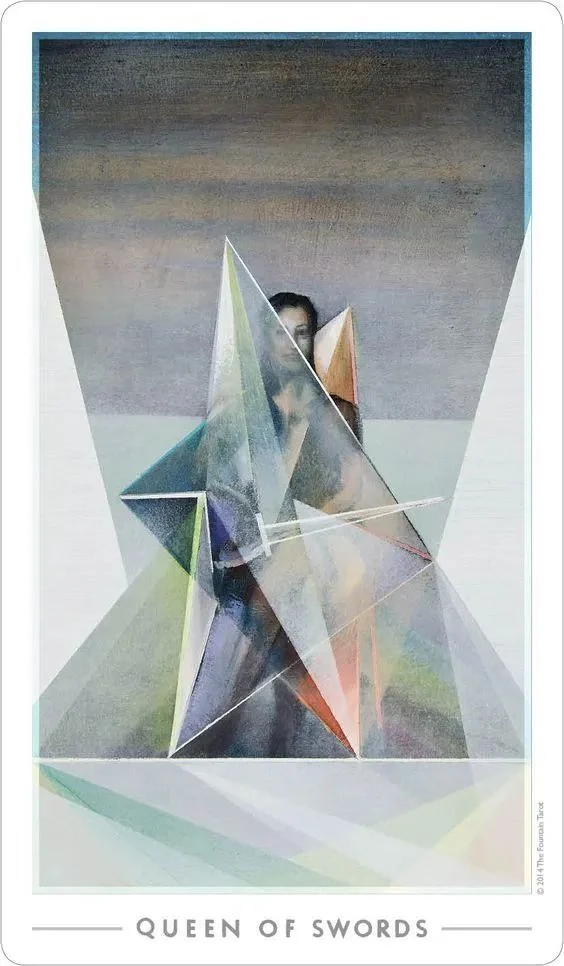 Queen of Swords card from the The Fountain Tarot deck