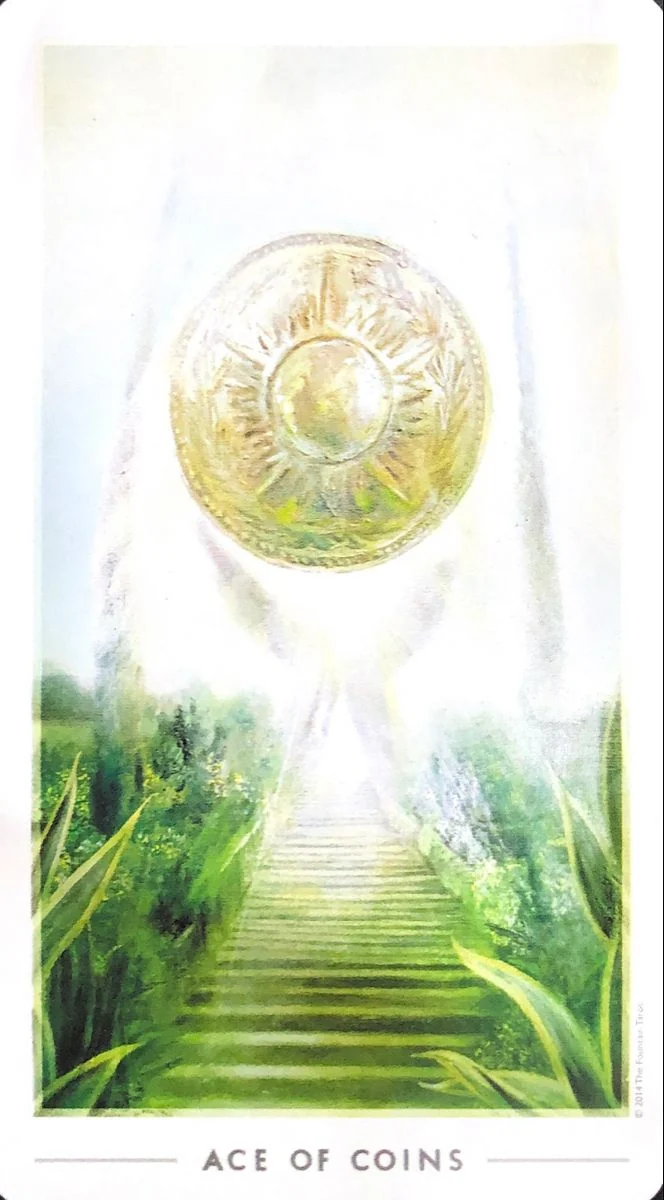 Ace of Coins card from the The Fountain Tarot deck