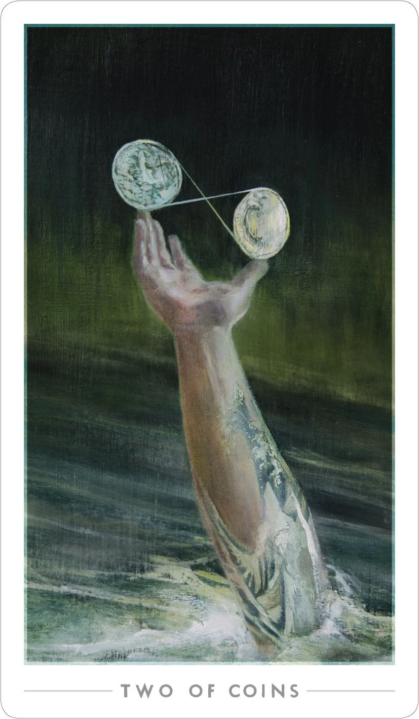 2 of Coins card from the The Fountain Tarot deck