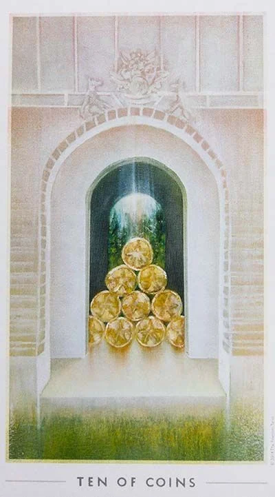 10 of Coins card from the The Fountain Tarot deck