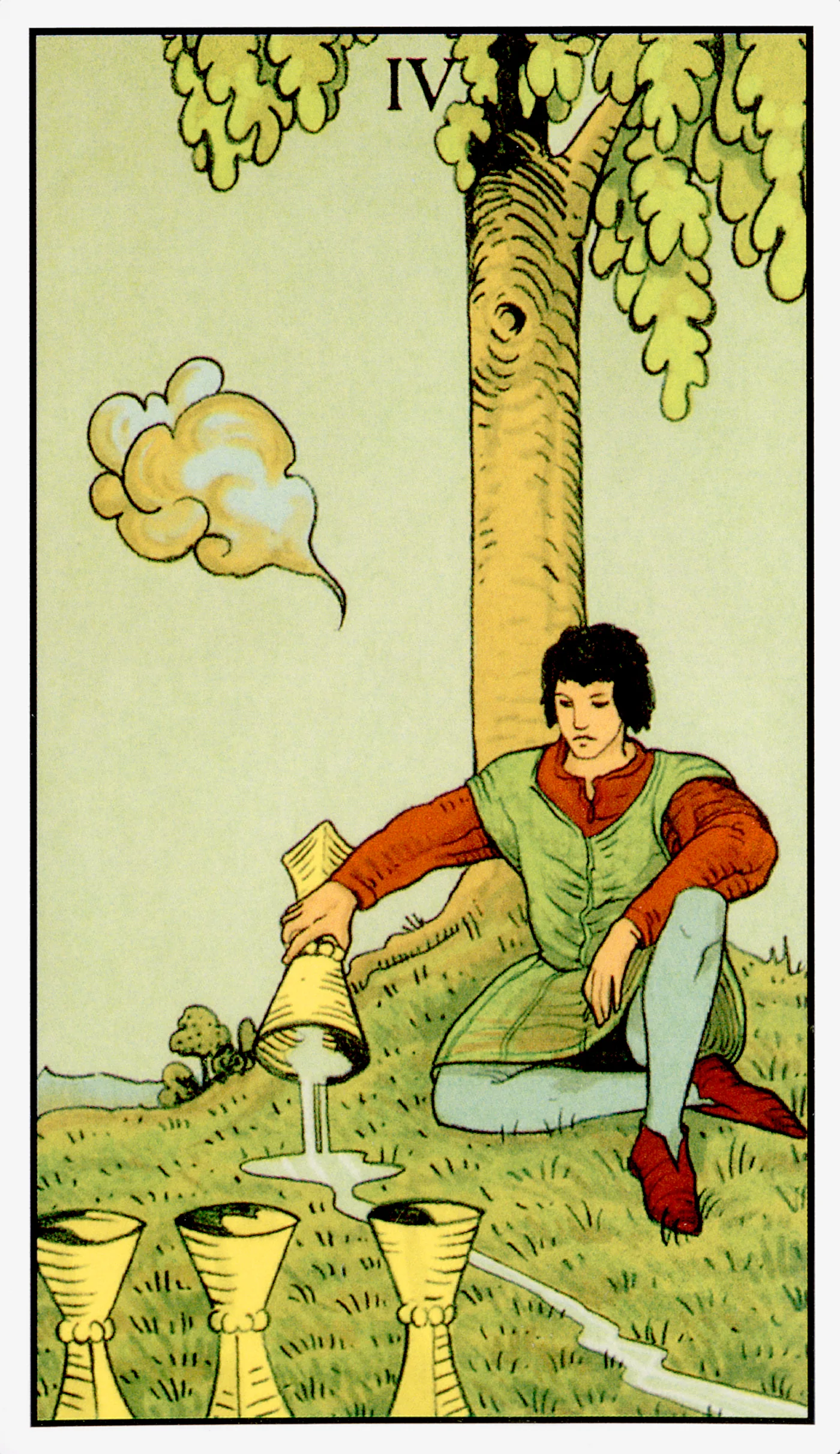 Four of Cups card from the After Tarot deck by Lo Scarabeo