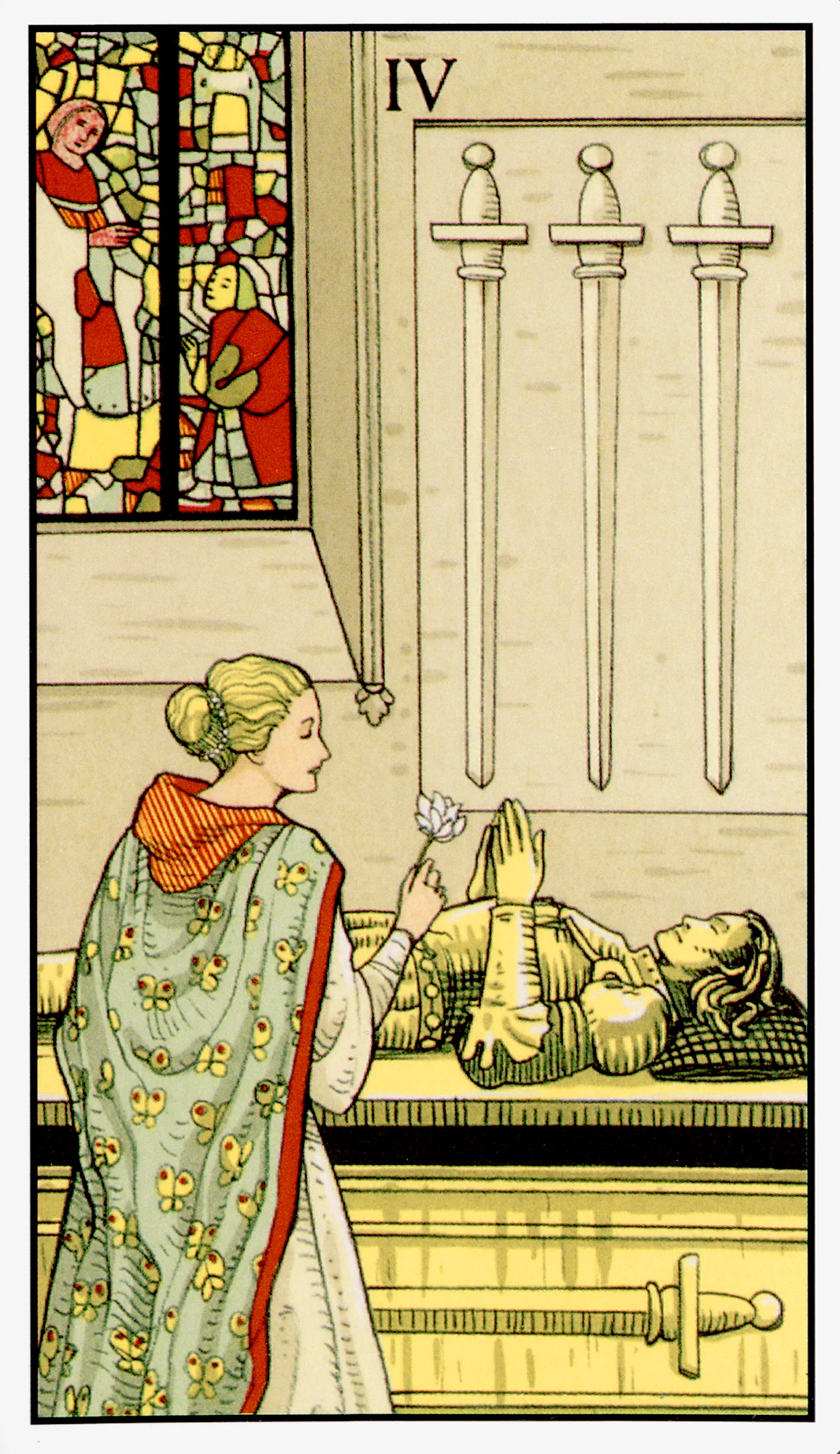 Four of Swords card from the After Tarot deck by Lo Scarabeo