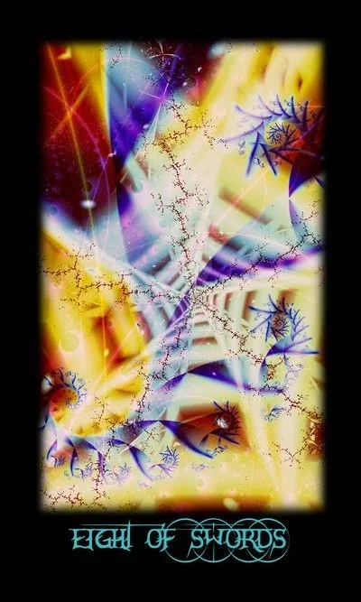 8 of Swords card from the Fractal Tarot deck