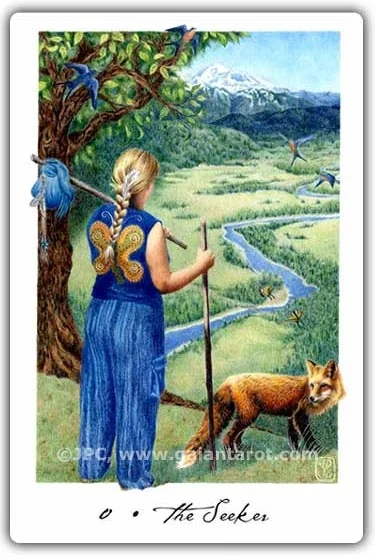 The Seeker card from the Gaian Tarot deck