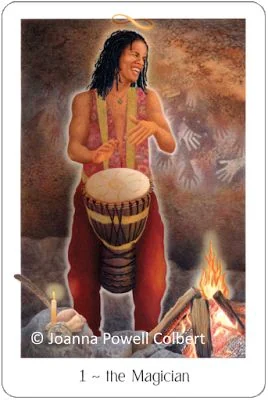 The Magician card from the Gaian Tarot deck