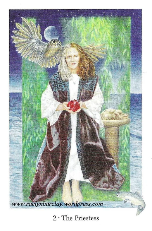 The Priestess card from the Gaian Tarot deck
