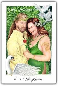 The Lovers card from the Gaian Tarot deck