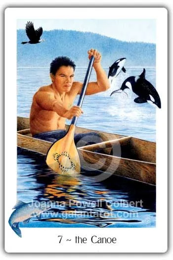 The Canoe card from the Gaian Tarot deck
