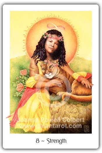 Strength card from the Gaian Tarot deck