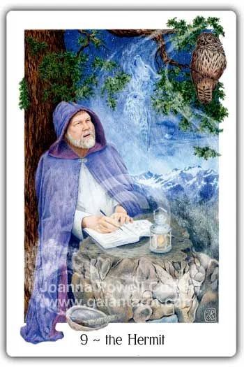The Hermit card from the Gaian Tarot deck