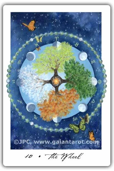 The Wheel card from the Gaian Tarot deck