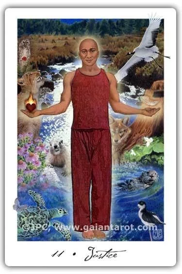 Justice card from the Gaian Tarot deck