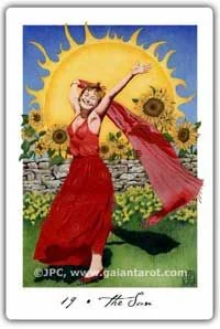 The Sun card from the Gaian Tarot deck