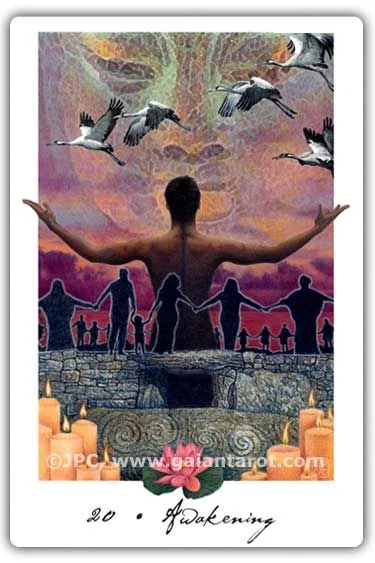 Awakening card from the Gaian Tarot deck