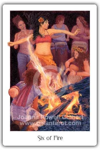 Six of Fire card from the Gaian Tarot deck