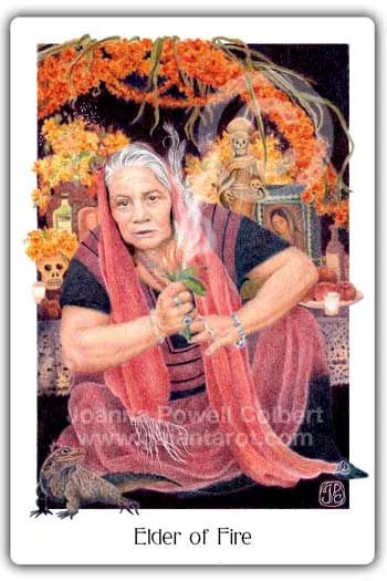 Elder of Fire card from the Gaian Tarot deck