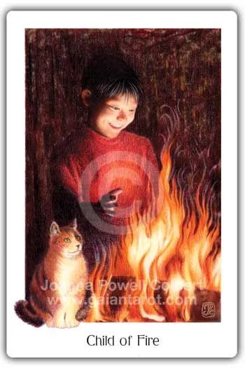 Child of Fire card from the Gaian Tarot deck