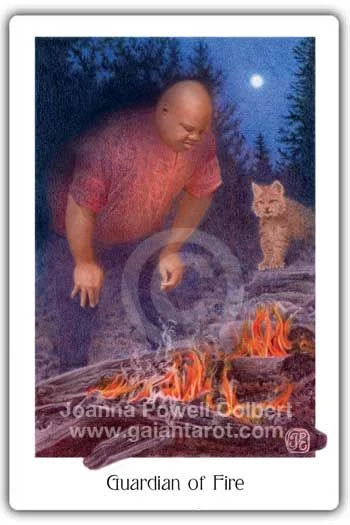 Guardian of Fire card from the Gaian Tarot deck