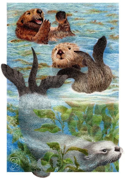 Three of Water card from the Gaian Tarot deck
