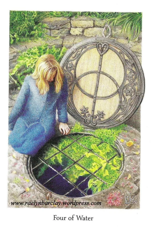 Four of Water card from the Gaian Tarot deck