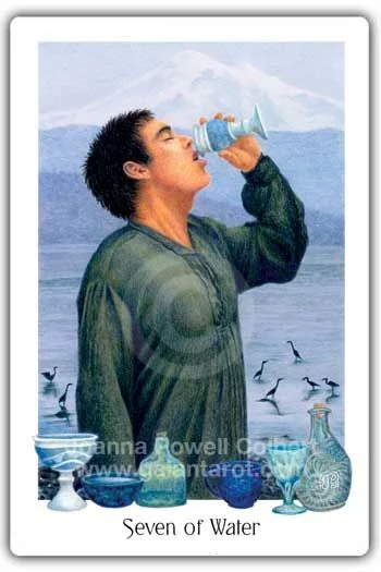 Seven of Water card from the Gaian Tarot deck