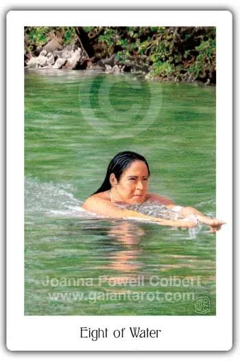 Eight of Water card from the Gaian Tarot deck