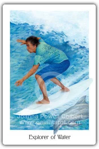 Explorer of Water card from the Gaian Tarot deck