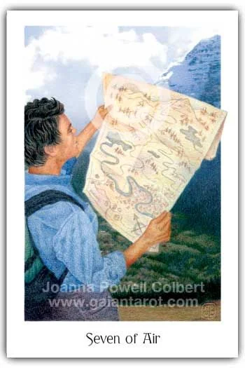 Seven of Air card from the Gaian Tarot deck