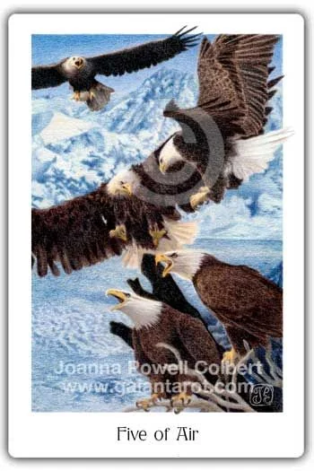 Nine of Air card from the Gaian Tarot deck