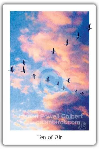 Ten of Air card from the Gaian Tarot deck