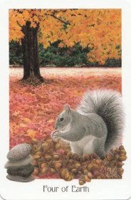 Four of Earth card from the Gaian Tarot deck