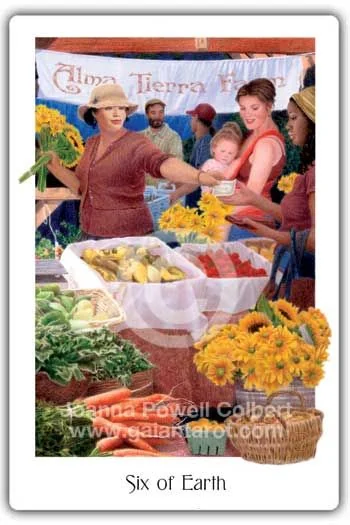 Six of Earth card from the Gaian Tarot deck