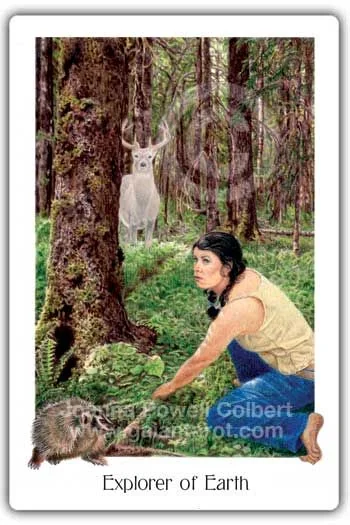 Explorer of Earth card from the Gaian Tarot deck