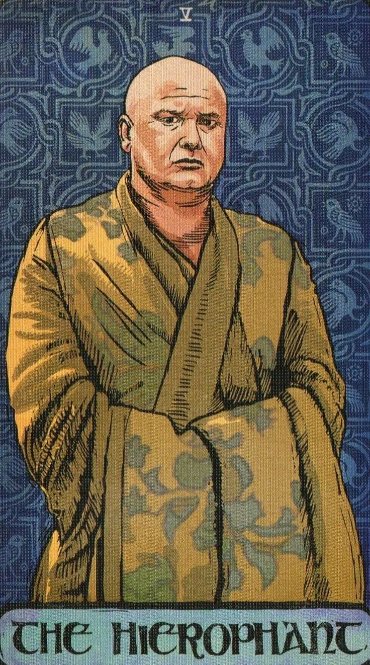 The Hierophant card from the Game Of Thrones Tarot deck