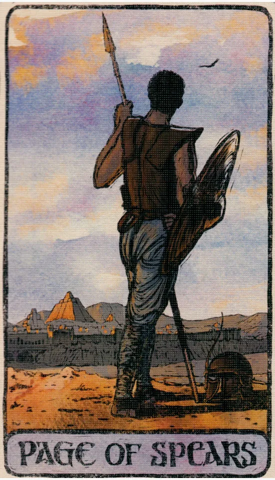 Page of Spears card from the Game Of Thrones Tarot deck