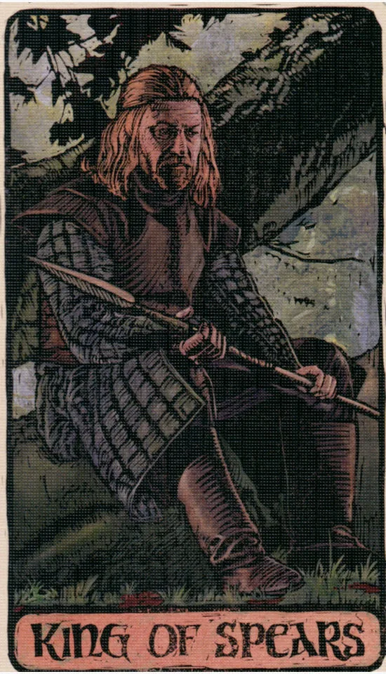 King of Spears card from the Game Of Thrones Tarot deck