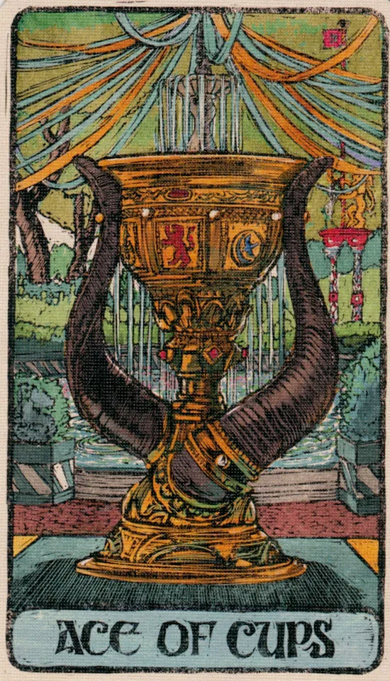 Ace of Cups card from the Game Of Thrones Tarot deck