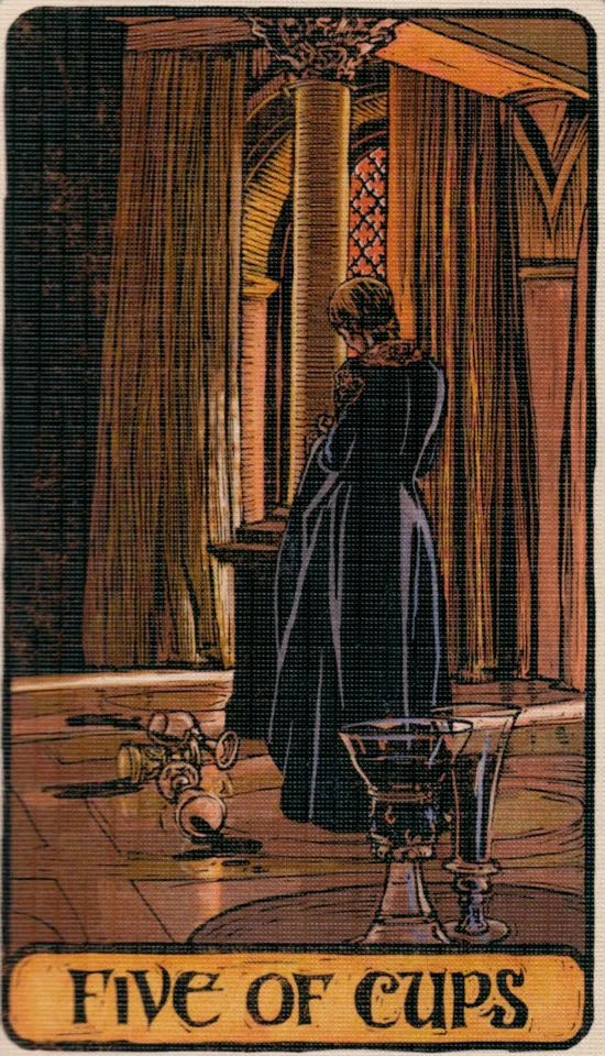 Five of Cups — Game Of Thrones Tarot card Five of Cups card from the Game Of Thrones Tarot deck
