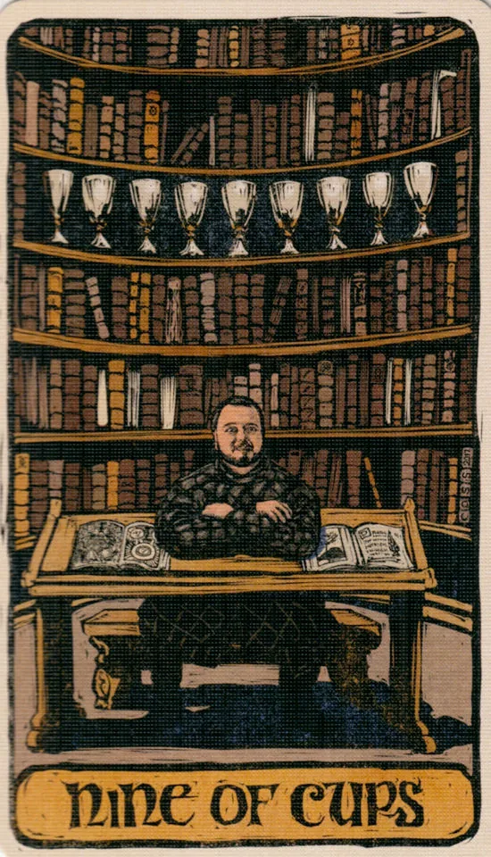 Nine of Cups card from the Game Of Thrones Tarot deck