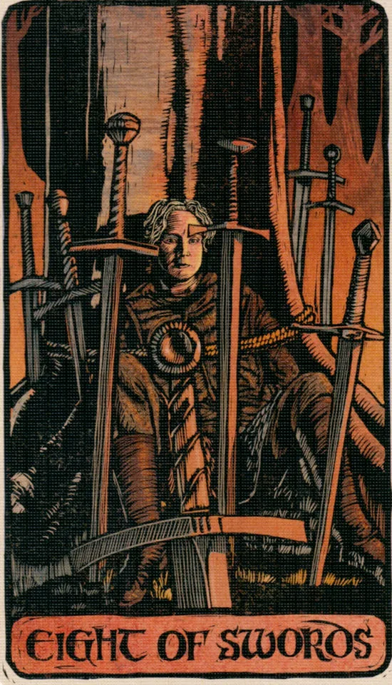 Eight of Swords — Game Of Thrones Tarot card Eight of Swords card from the Game Of Thrones Tarot deck