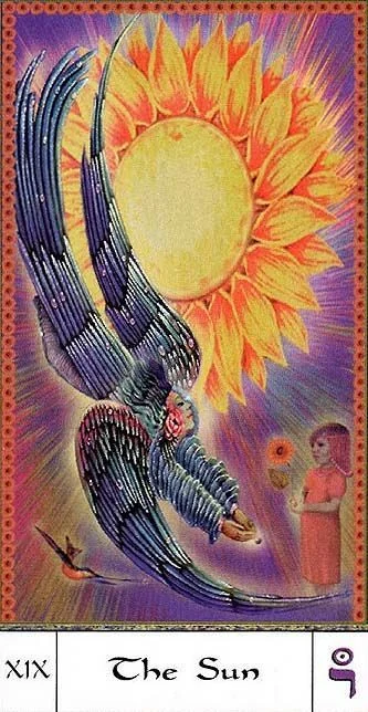 The Sun card from the Gendron Tarot deck