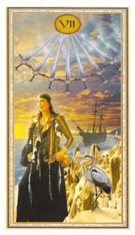 Seven of Swords card from the Gendron Tarot deck