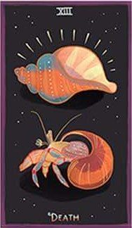 Death card from The Gentle Tarot deck by Mariza Ryce Aparicio-Tovar