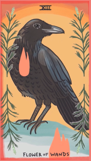Flower of Wands card from The Gentle Tarot deck by Mariza Aparicio-Tovar