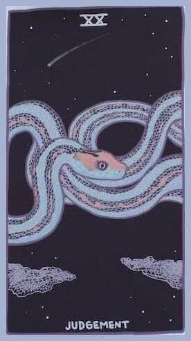Judgement card from The Gentle Tarot deck by Mariza Aparicio-Tovar