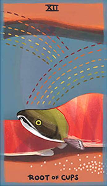 Root of Cups card from The Gentle Tarot deck by Mariza Ryce Aparicio-Tovar