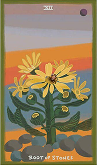 Root of Stones card from The Gentle Tarot deck by Mariza Aparicio-Tovar