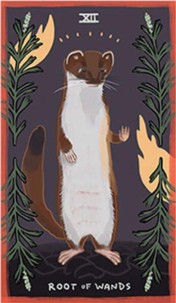 Root of Wands card from The Gentle Tarot deck by Mariza Aparicio-Tovar