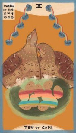 Ten of Cups card from The Gentle Tarot deck by Mariza Ryce Aparicio-Tovar